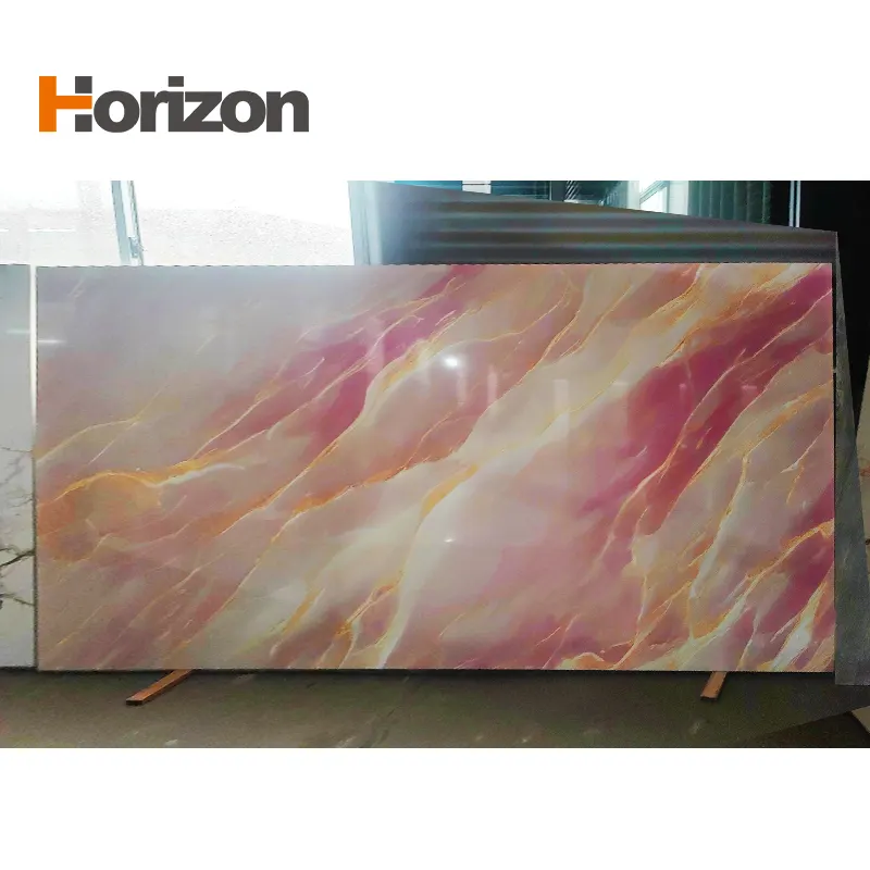 3D-Printed Marble-Look White Engineered Quartz Slab