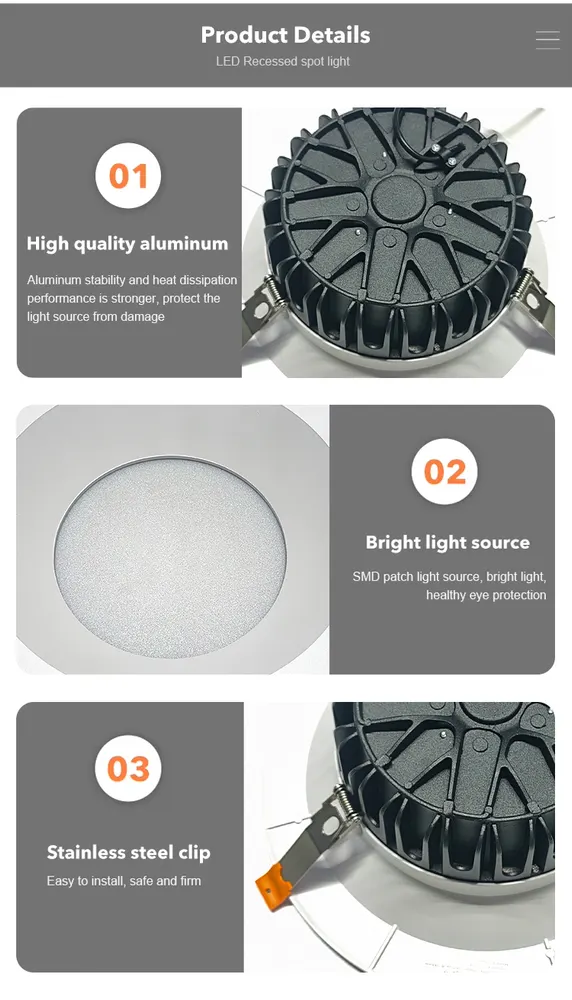 Recessed Aluminum LED Downlight 250-280mm Cut-Out