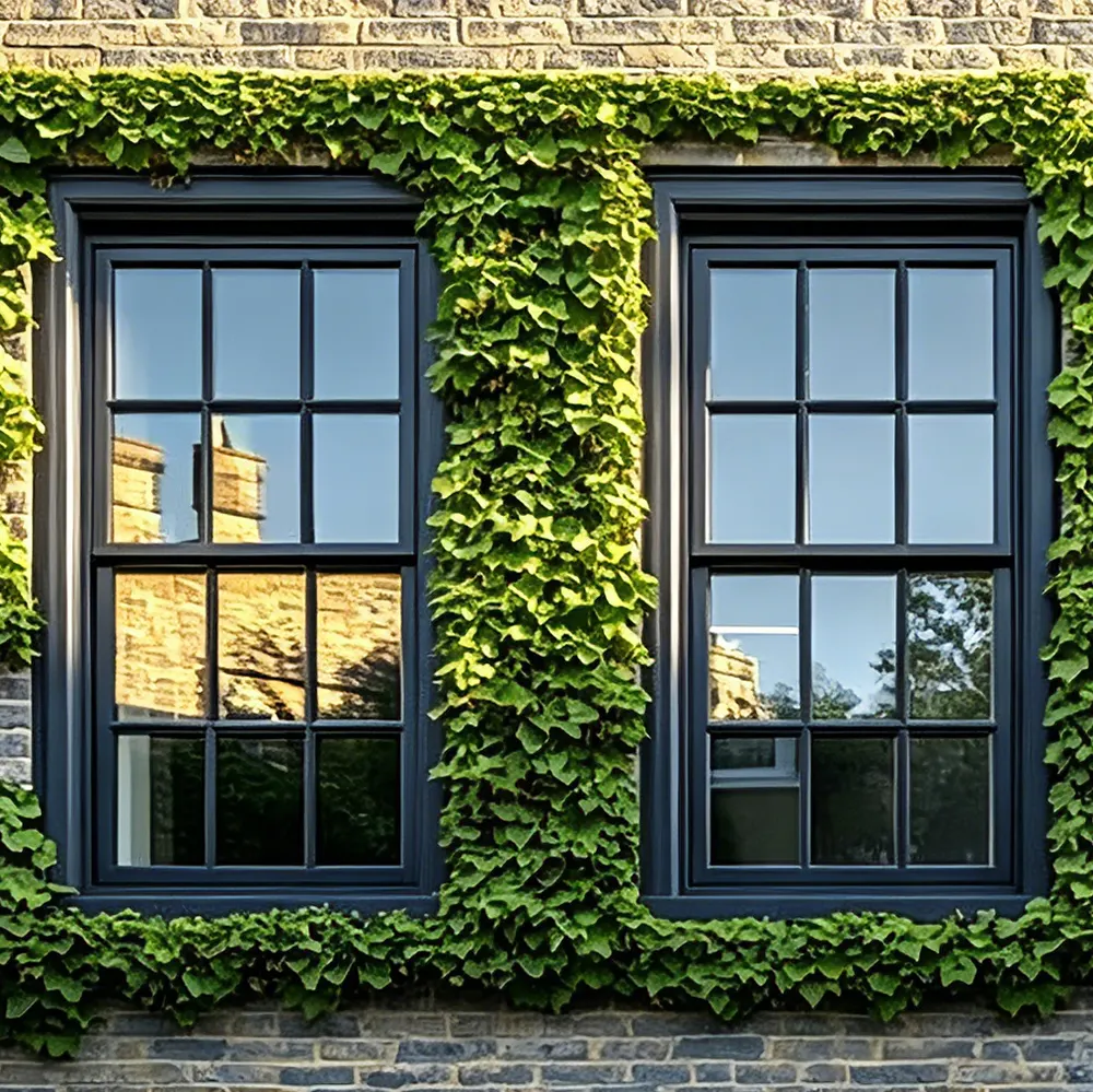 Aluminum Hung Window 5+12A+5mm With Double Tempered Glazing