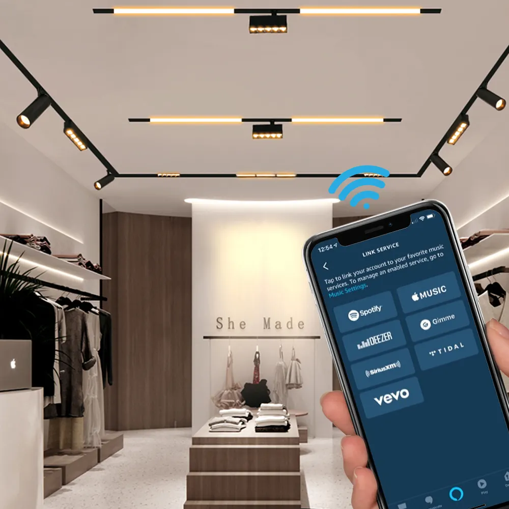 Smart Dimmable Surface-Mounted Magnetic LED Track Spotlight 7-27W 220V