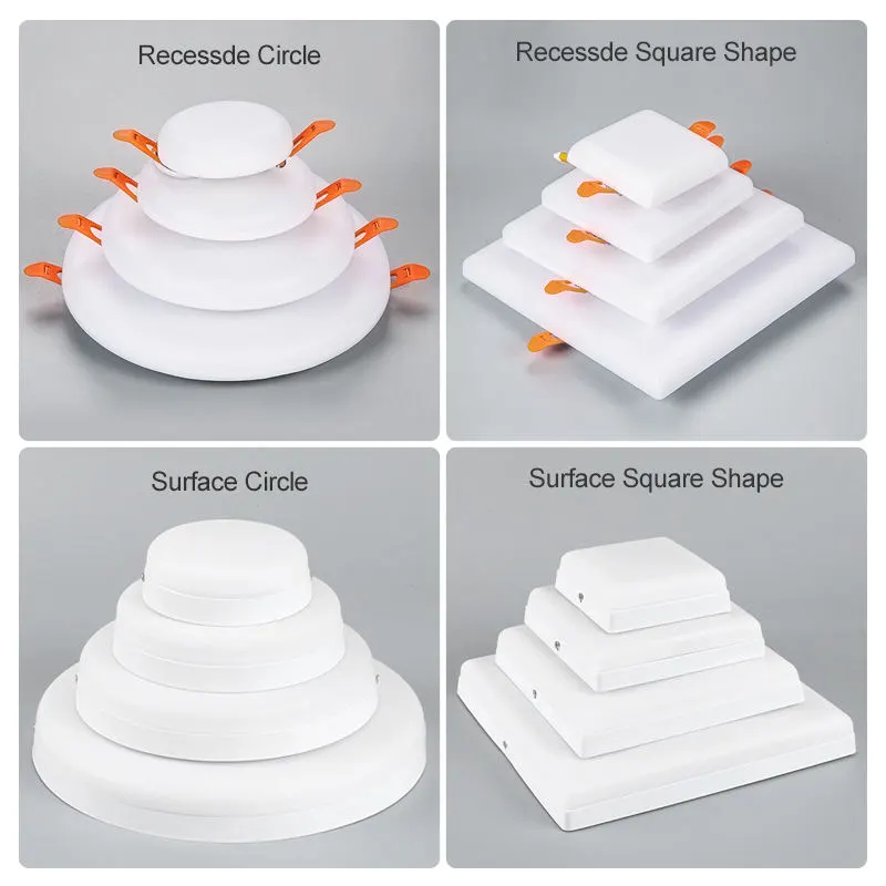 Adjustable Trimless Recessed Round LED Panel Light 9/18W