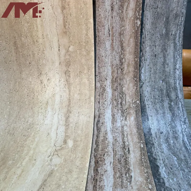 Travertine Brown Flexible Stone Veneer Wall Panel 600x1200mm
