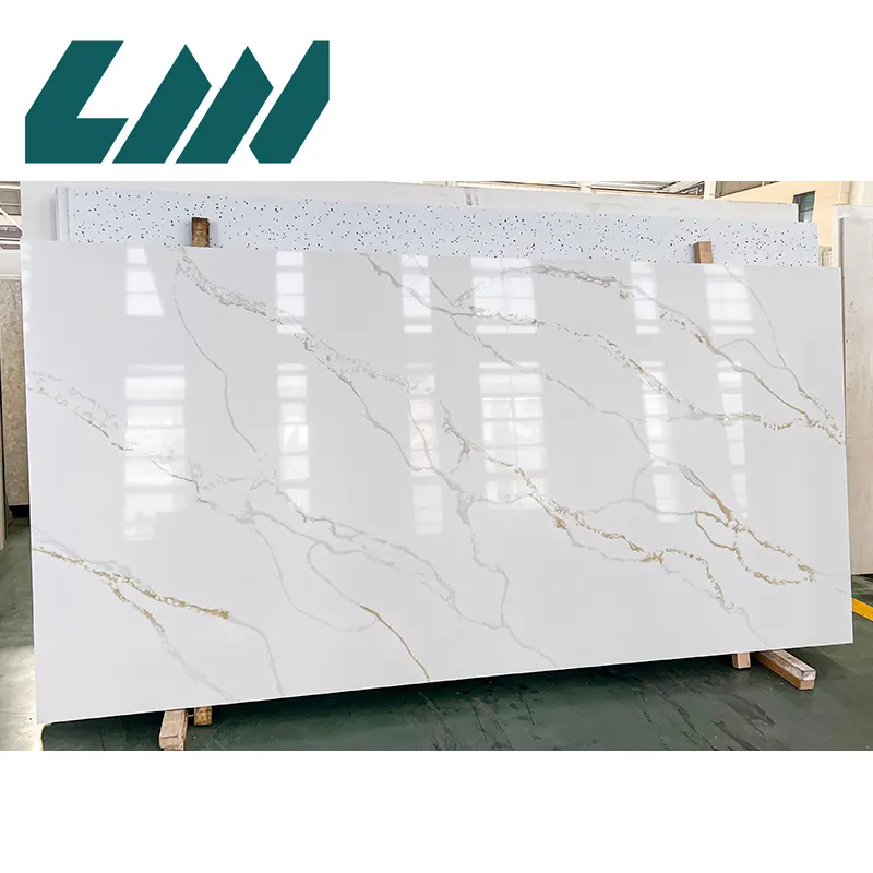 Calacatta White/Gold Engineered Quartz Slab 3200x1600mm