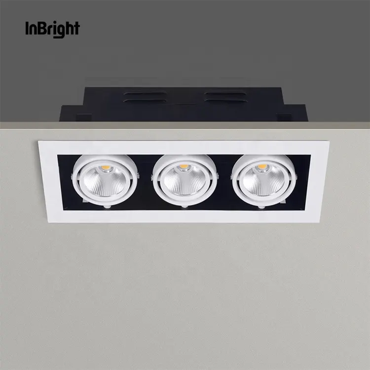 Anti-Glare Recessed Aluminum COB LED Grille Spotlight 10-30W