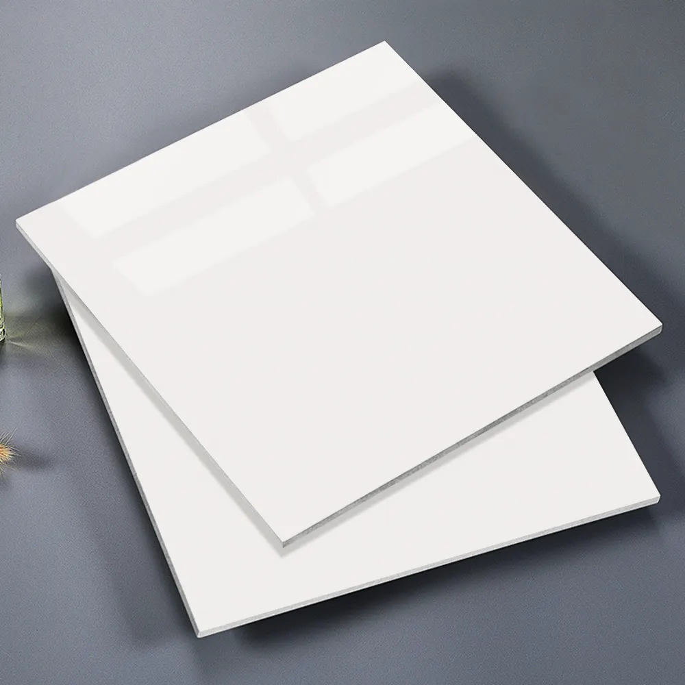 Stone-Look White Polished Porcelain Floor Tile 600x600mm product sample