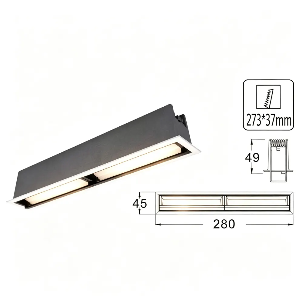 Slim Recessed Aluminum LED Grille Spotlight