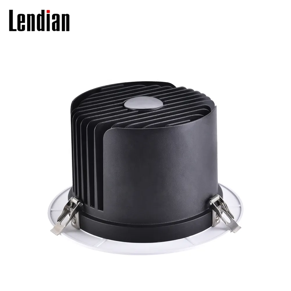 Recessed Aluminum COB LED Downlight Black 12-80W IP44/IP65