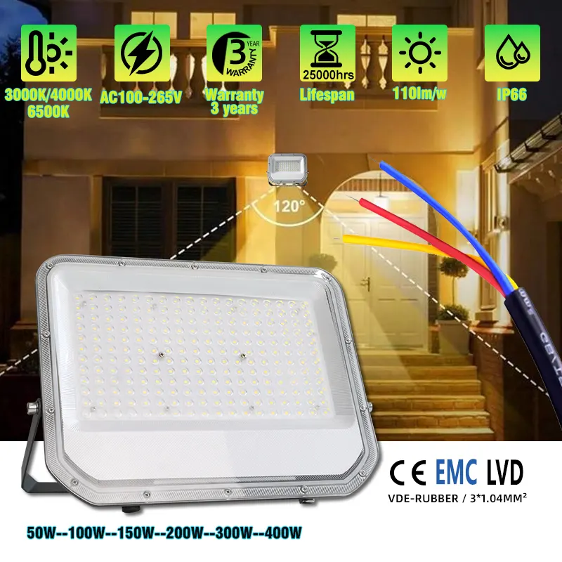 Aluminum LED Floodlight 30-200W IP66