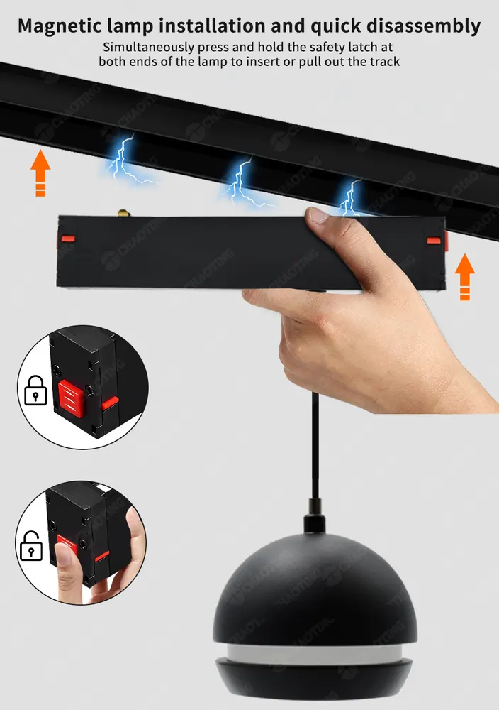 Aluminum Magnetic LED Track Pendant Light 7W