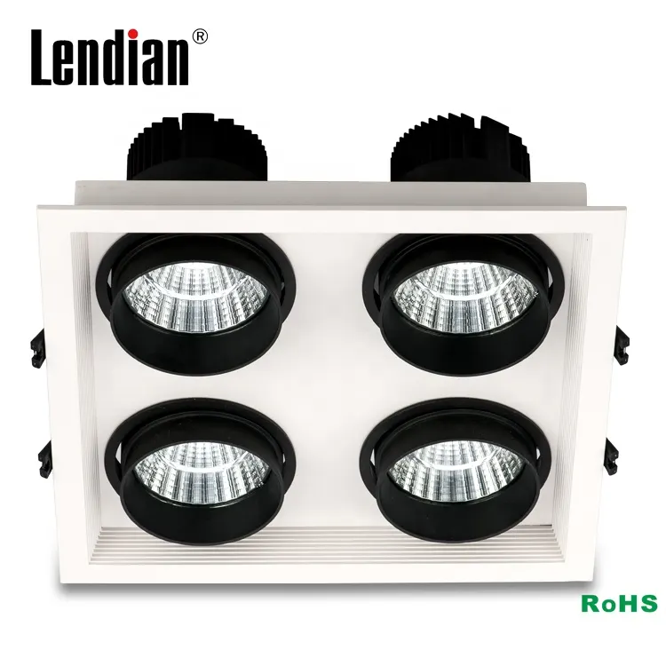 Adjustable Recessed Aluminum COB LED Grille Spotlight 9-35W