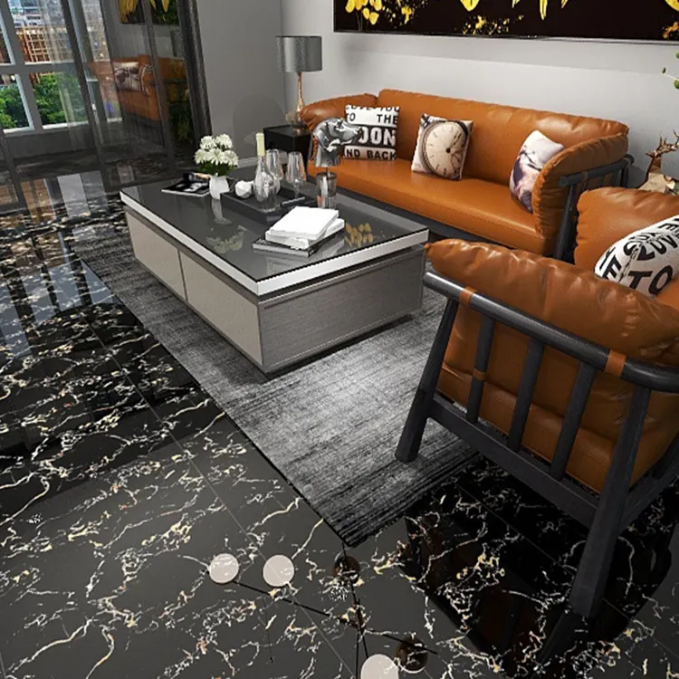 Marble-Look Polished Porcelain Floor Tile 600x600mm