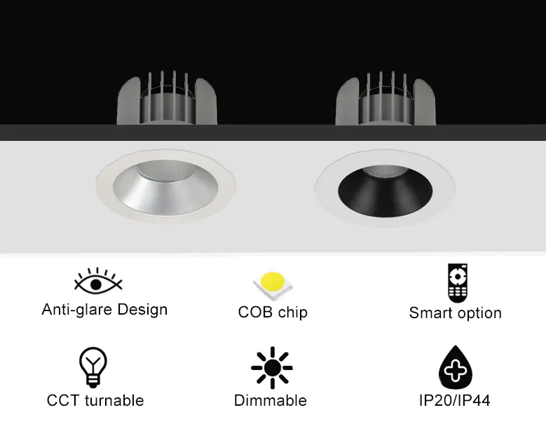 Aluminum COB LED Downlight 18/50W IP44 For Indoor Lighting