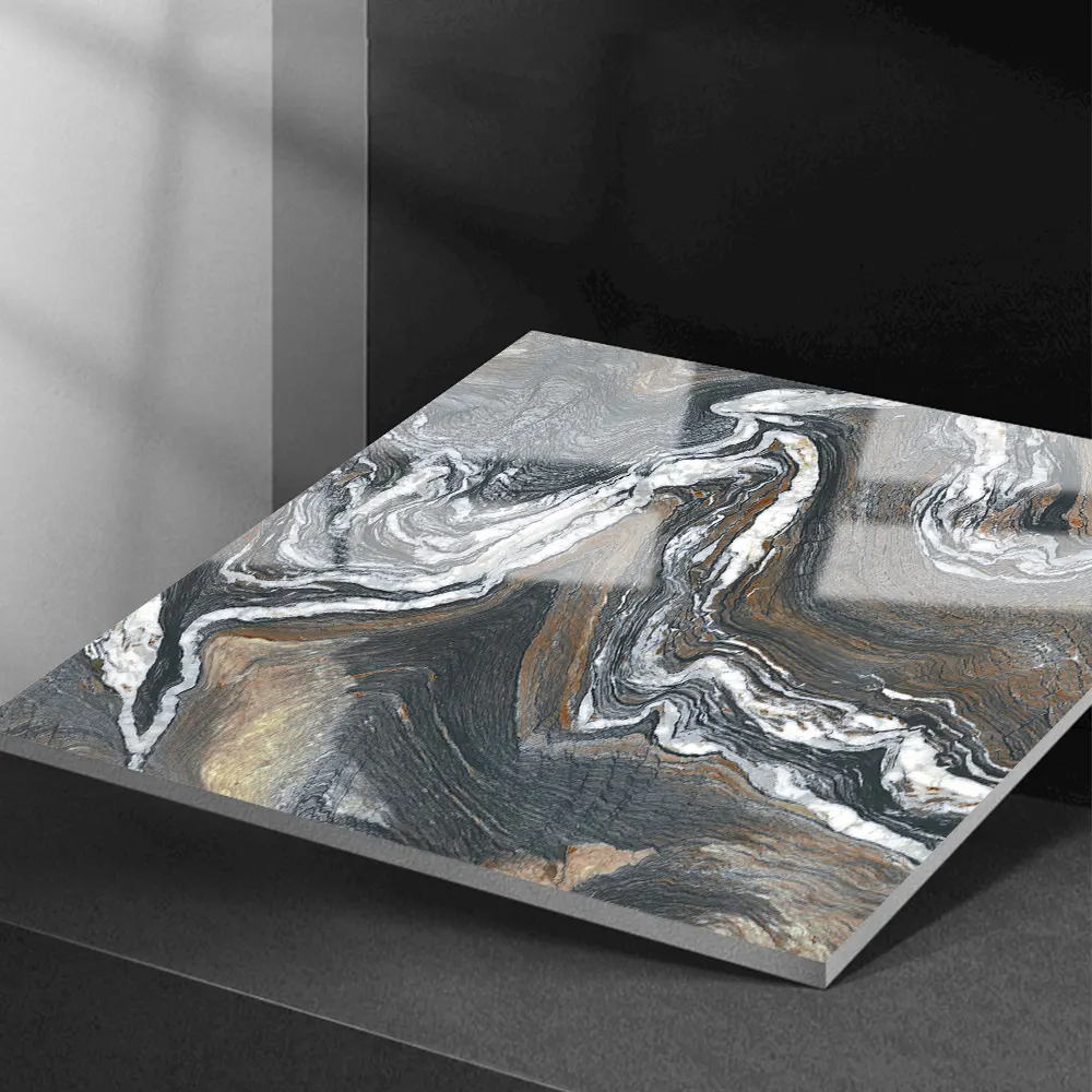 Marble-Look Polished Porcelain Floor Tile 600x600mm