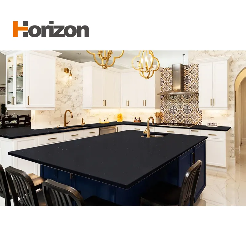 Jade-Look Black Engineered Quartz Slab 3200x1600mm