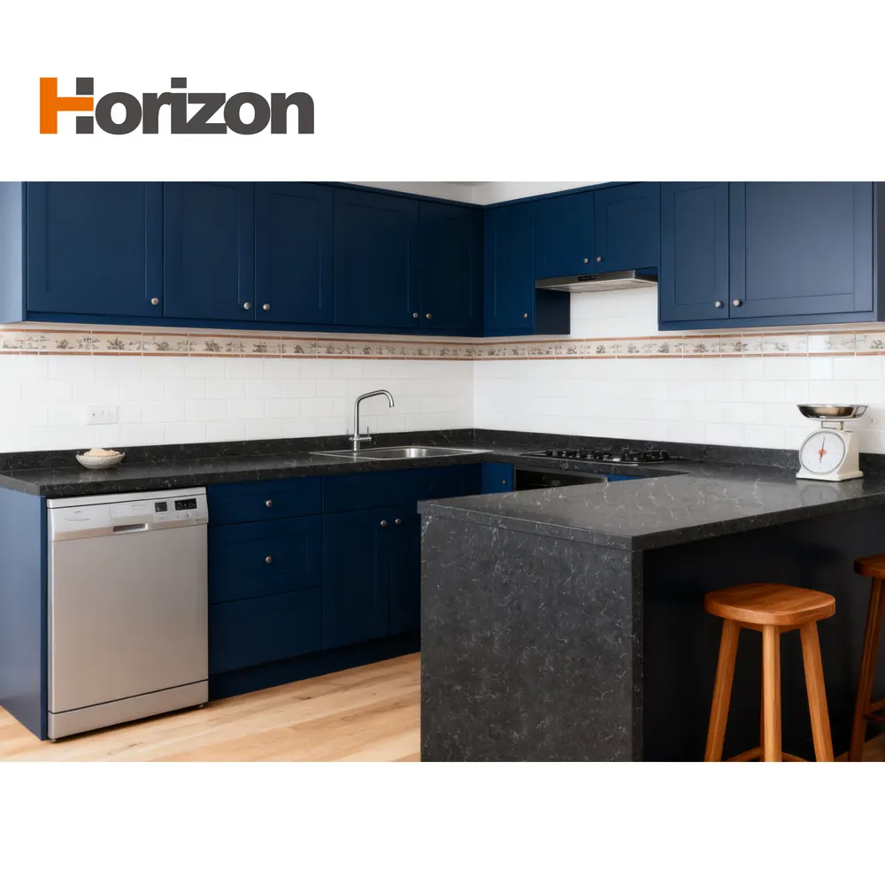 Black Engineered Quartz Slab For Wall Cladding