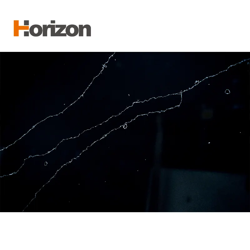Black Polished Engineered Quartz Slab 3200x1600mm