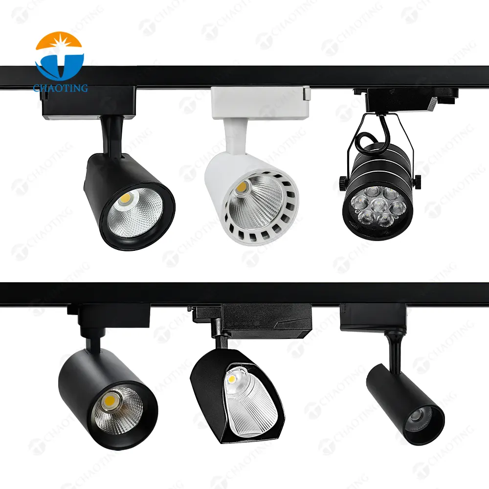 Recessed/Surface-Mounted Aluminum COB LED Track Spotlight 7-30W For 2/3/4-Wire Track product sample