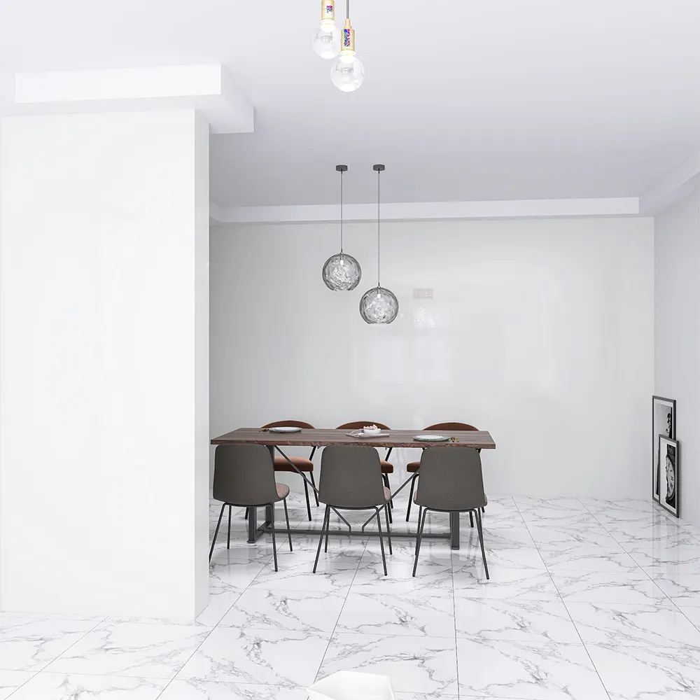 Calacatta White Porcelain Wall And Floor Tile 600x600mm