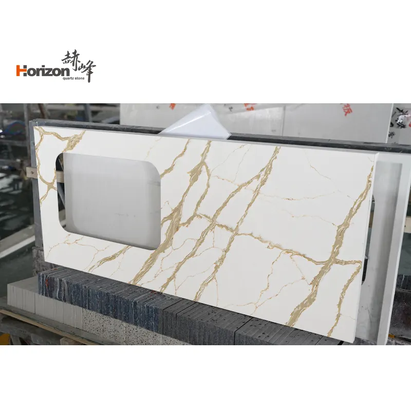 Calacatta White Engineered Quartz Slab 3200x1600mm