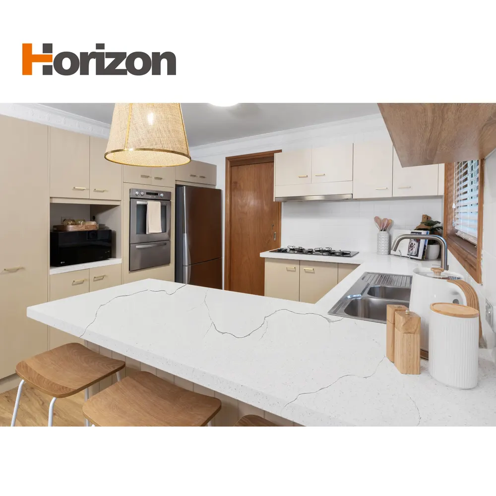 Calacatta White Engineered Quartz Slab 3200x1600mm