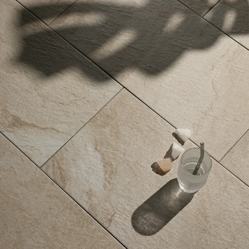 Non-Slip Stone-Look Porcelain Swimming Pool Tile 300x600mm