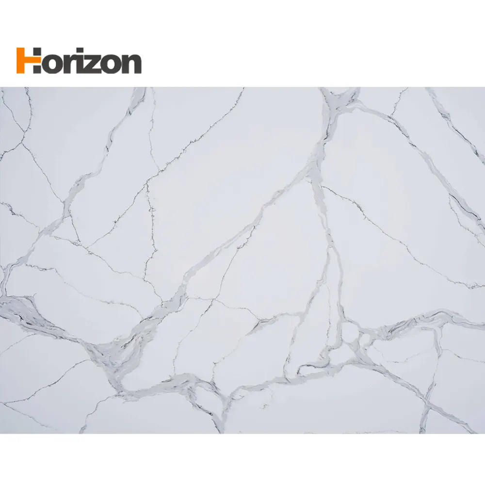 White Polished Engineered Quartz Slab 3200x1600mm