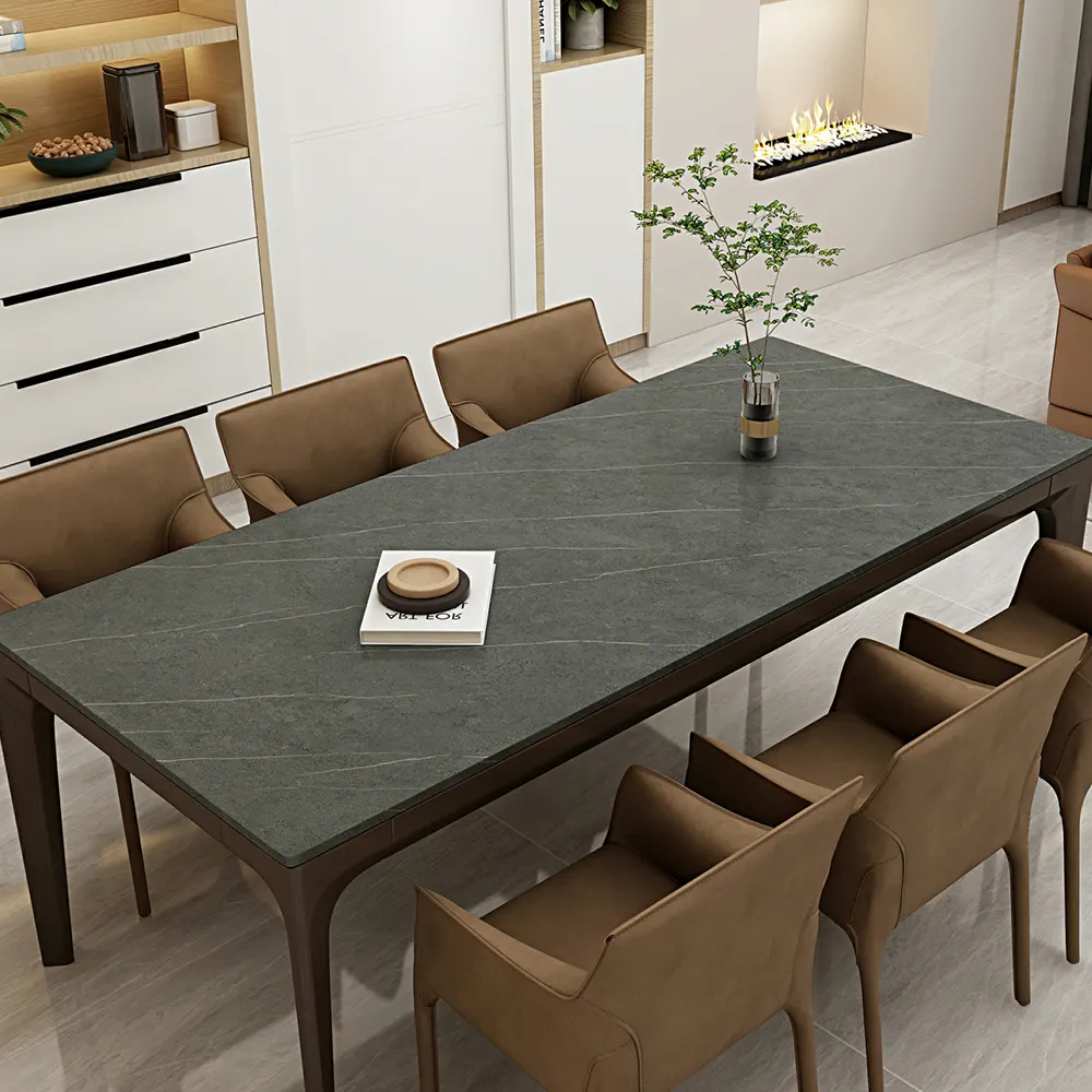 Marble-Look Gray Sintered Stone Slab 1600x3200x15mm