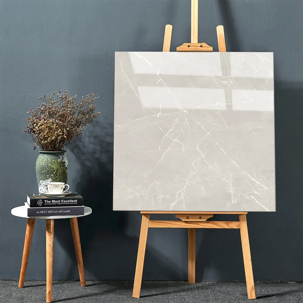Stone-Look Polished Porcelain Floor Tile 600x600mm