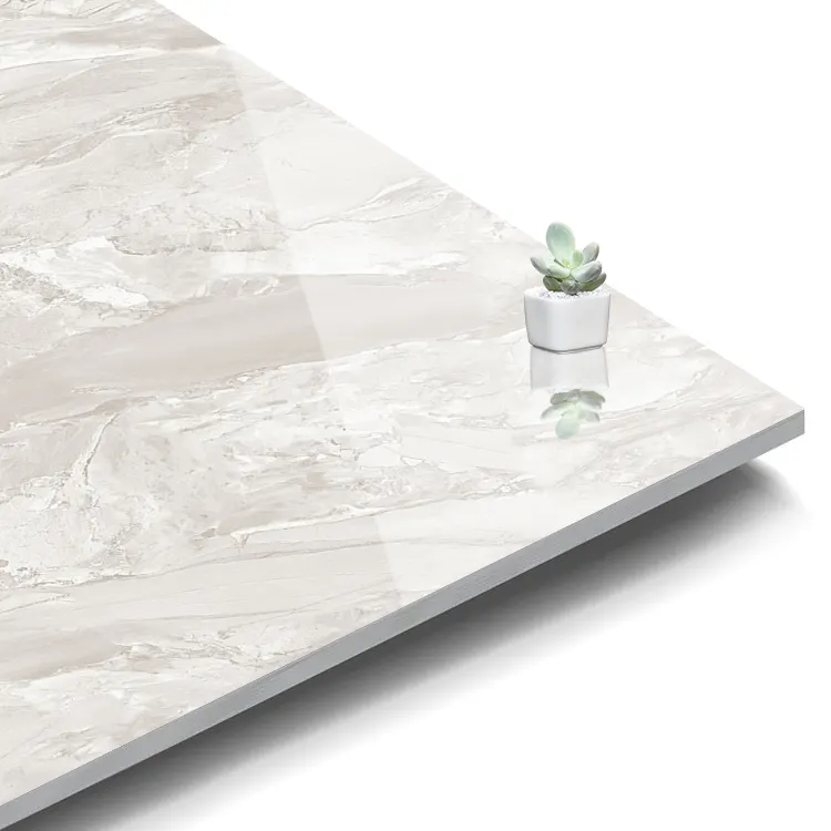 Stone-Look Glossy Porcelain Floor Tile 600x600mm