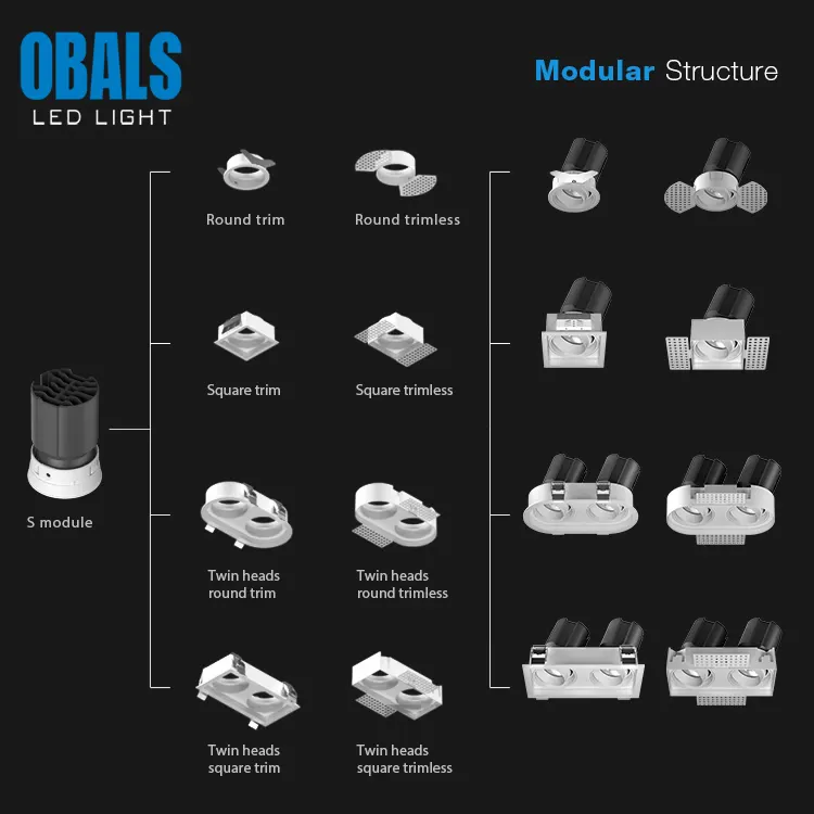 Adjustable Dimmable Recessed COB LED Downlight 7/35W IP20/IP44