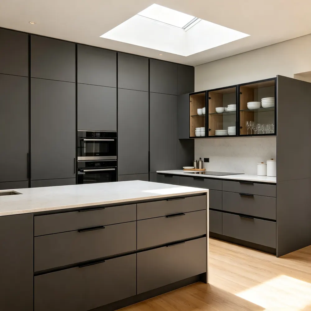 Modern Melamine Modular Kitchen Cabinet Set
