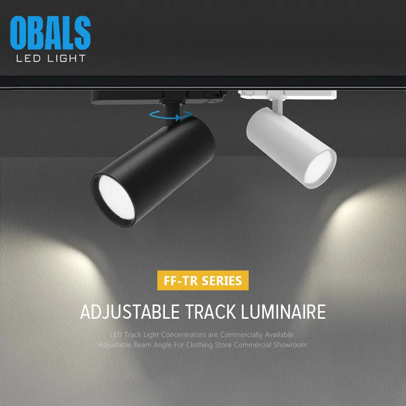 Adjustable Dimmable Aluminum LED Track Spotlight Black 30/40W