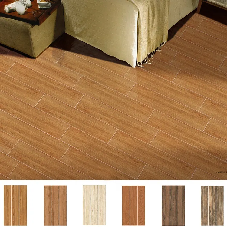 Wood-Look Glazed Porcelain Floor Tile 200x1000mm