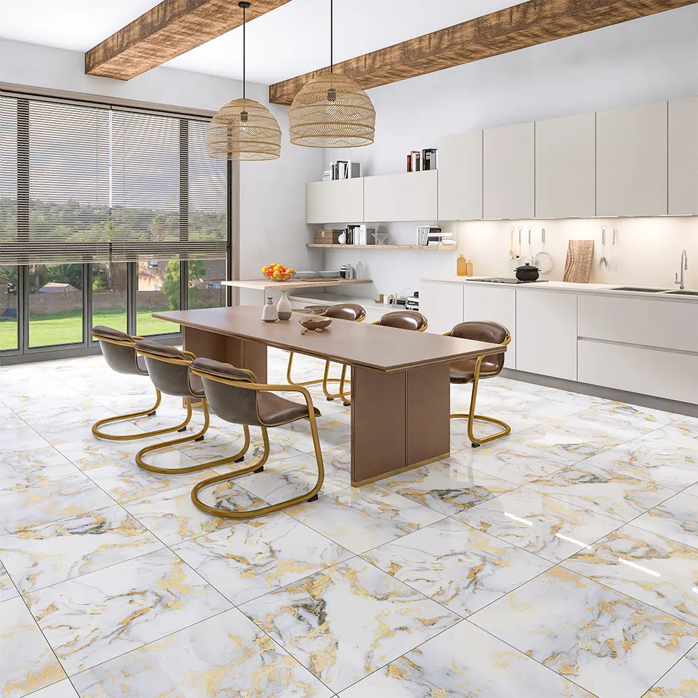 Stone-Look Polished Porcelain Wall And Floor Tile 600x600mm