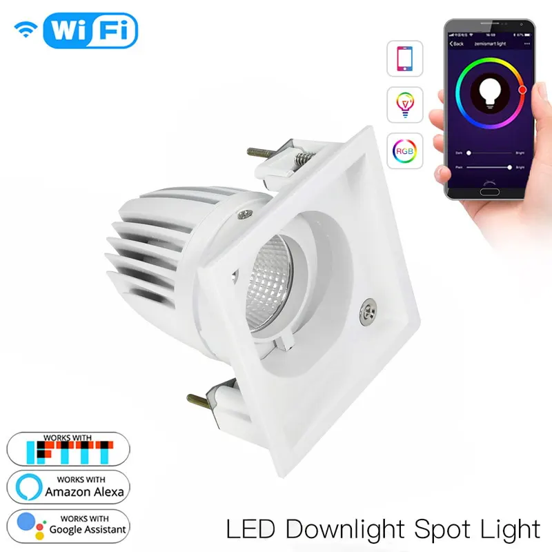 Tuya WiFi Dimmable Recessed COB LED Downlight 7/12W
