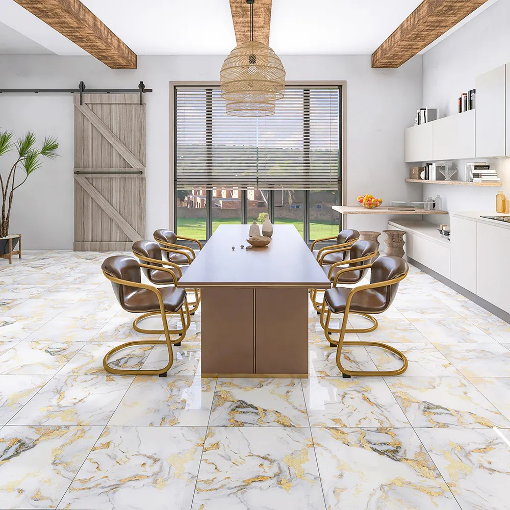 Stone-Look Polished Porcelain Wall And Floor Tile 600x600mm