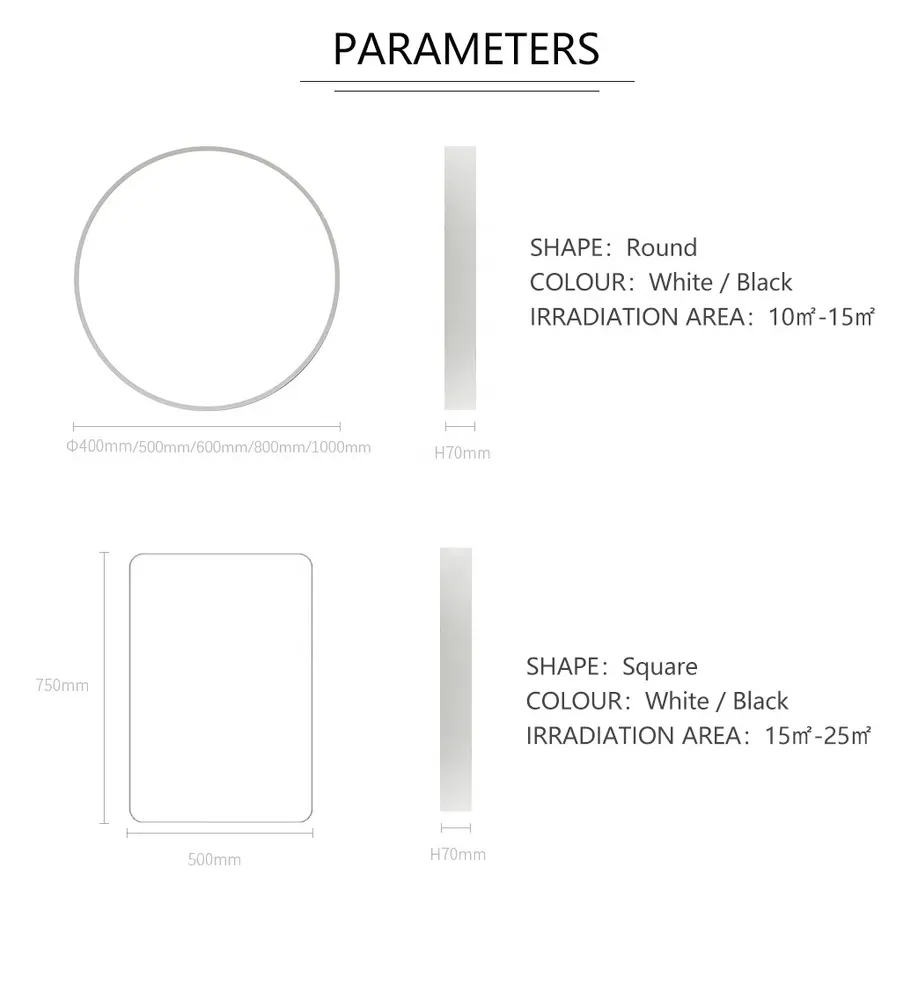 Smart Round Aluminum LED Ceiling Light White 24-100W