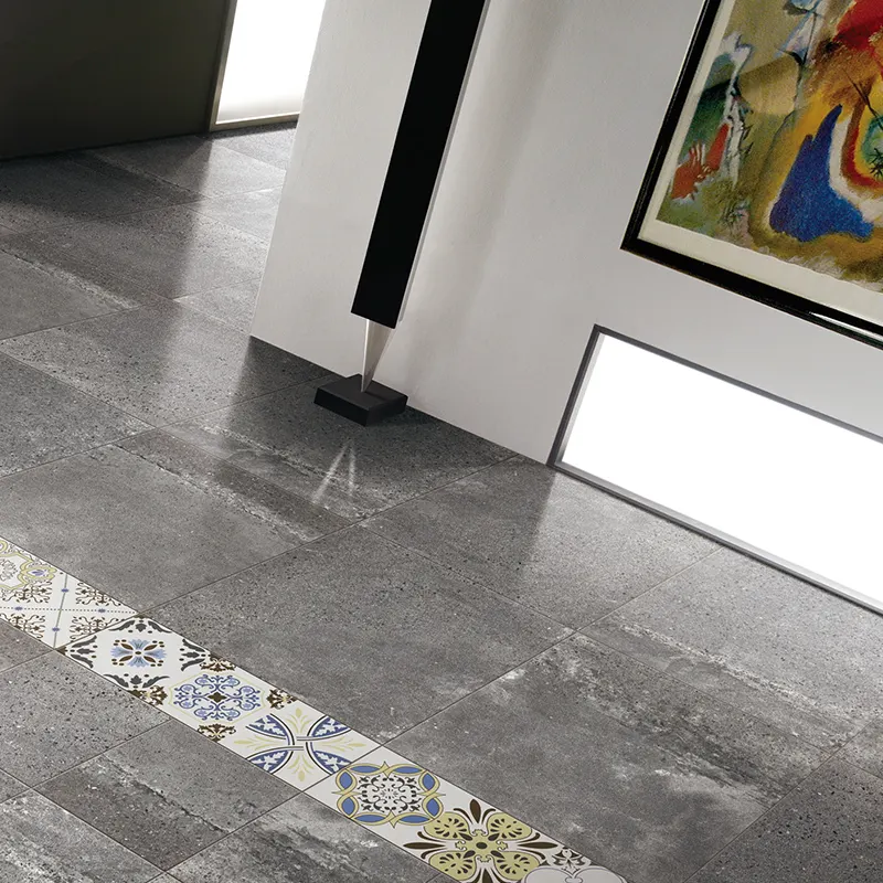 Concrete-Look Gray Glazed Porcelain Floor Tile 600x600mm