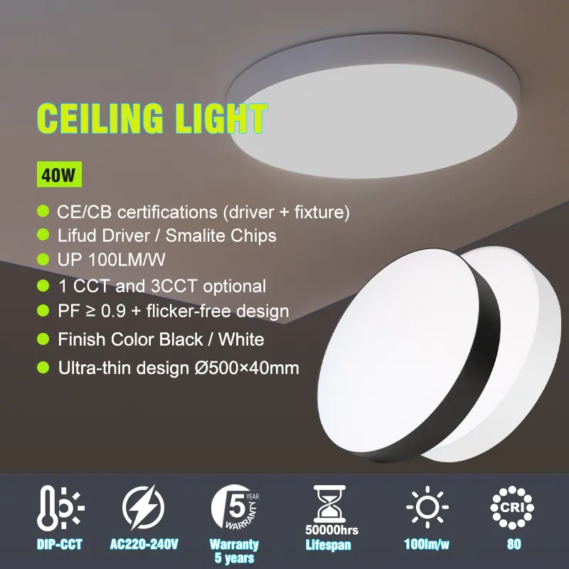 3CCT Dimmable Round Suspended LED Panel Light