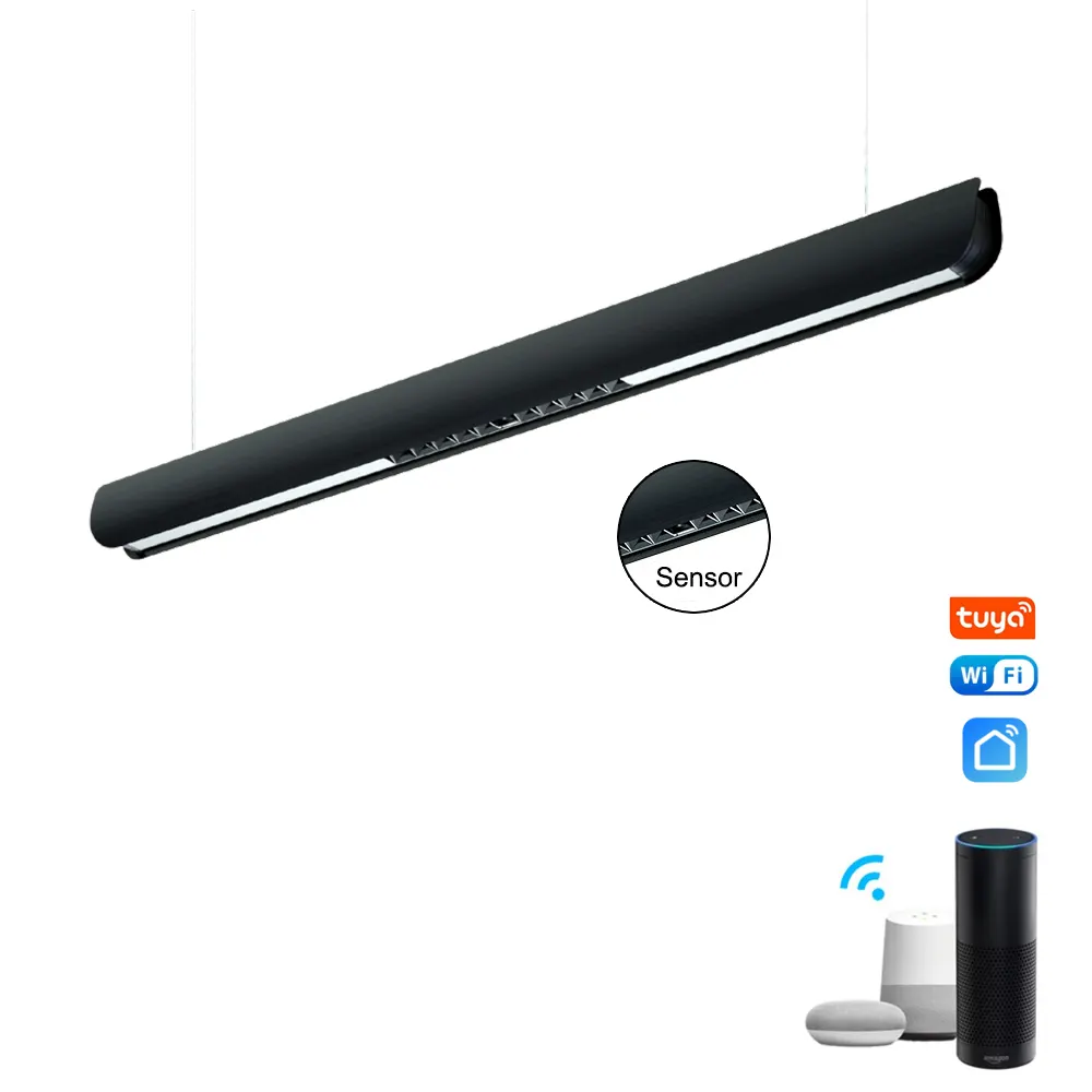 Aluminum Linear LED Pendant Light 55x83x1200mm Black/White 36/48W