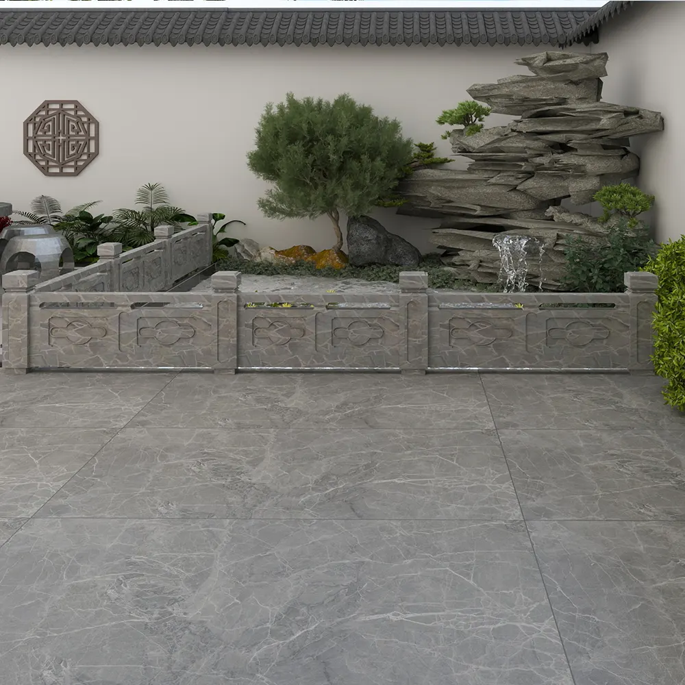 Non-Slip Stone-Look Porcelain Floor Tile 600x1200mm