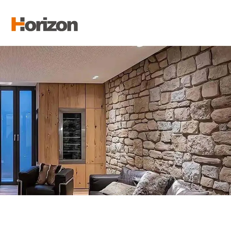 3D-Textured PU Stone-Look Wall Panel For Interior And Exterior Wall Cladding
