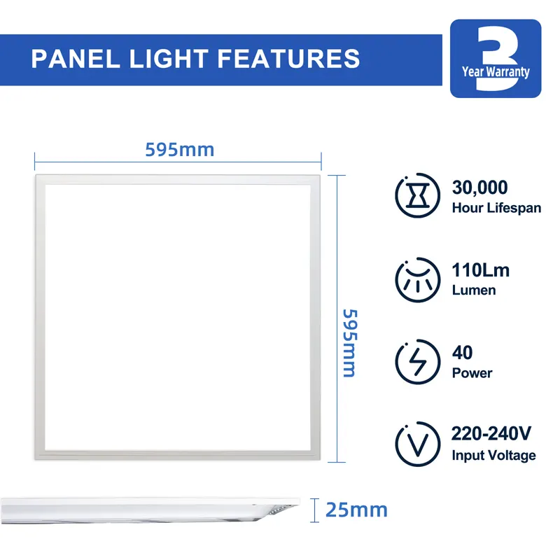 Recessed Aluminum LED Panel Light 60x60 40/48W