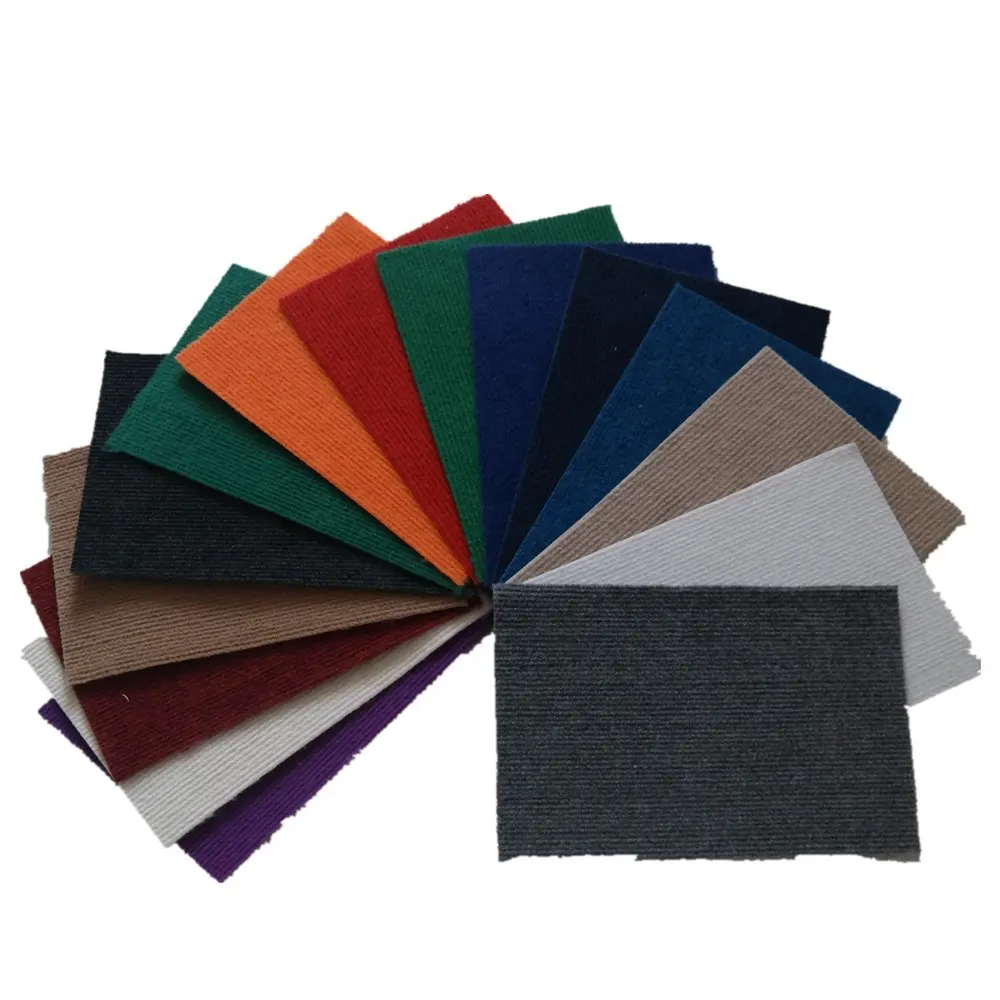 Nonwoven Needle-Punched Ribbed Polyester Exhibition And Event Carpet 2-6mm Thick