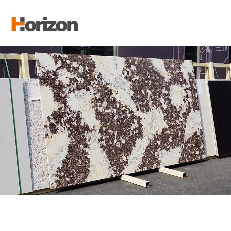 Jade-Look White/Gold Engineered Quartz Slab 3200x1600mm