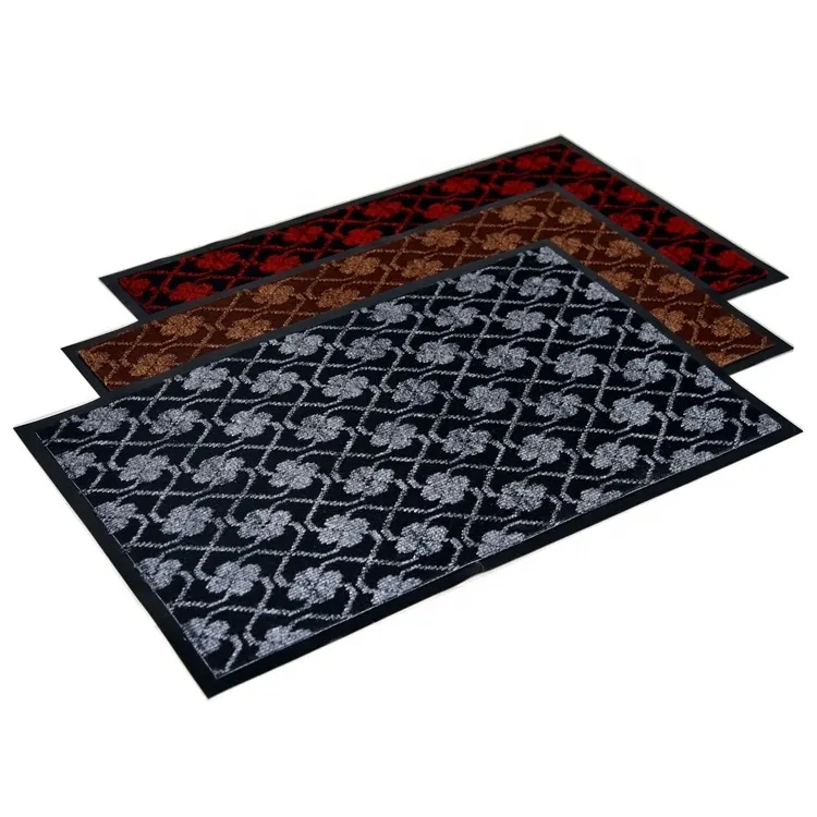 Polyester Entrance Door Mat 4-8mm Thick With PVC Backing