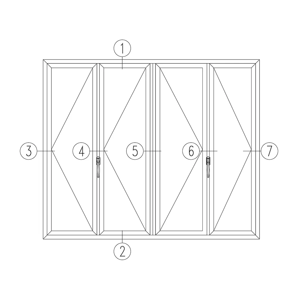 Thermal-Break Aluminum Bifold Window With Double Tempered Glazing