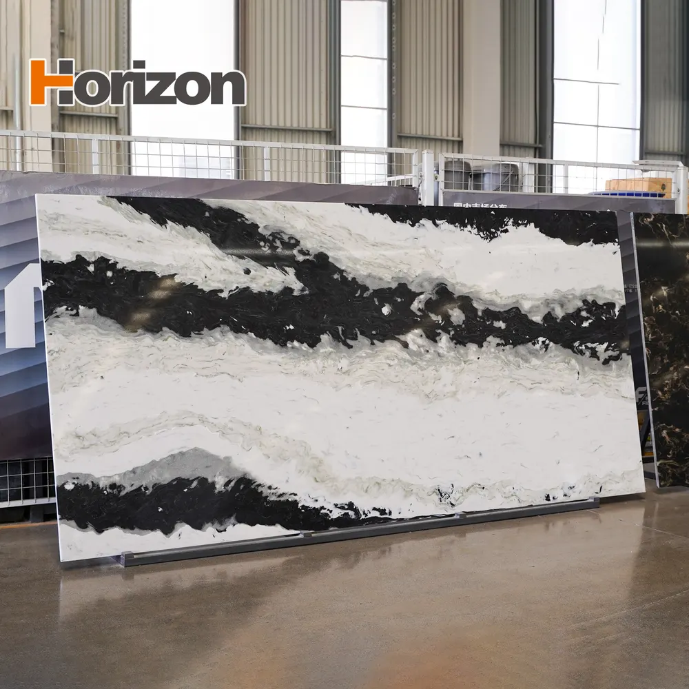 Stone-Look Polished Engineered Quartz Slab 3200x1600mm