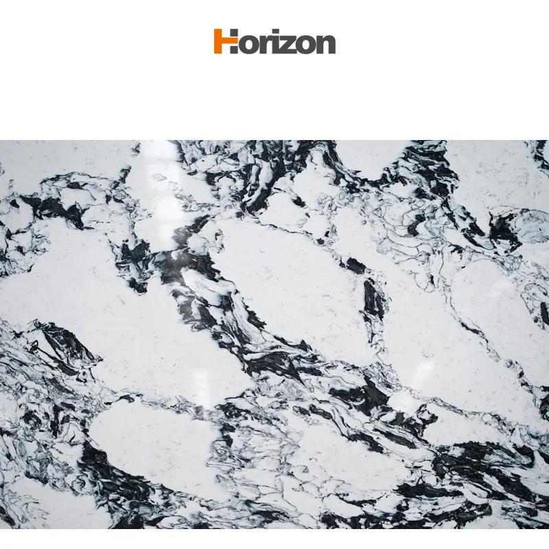 White/Black Matte Engineered Quartz Slab 3200x1600mm