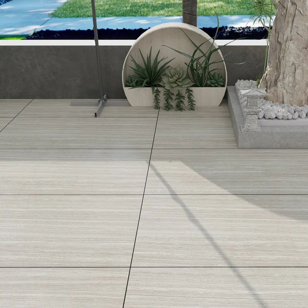 Non-Slip Stone-Look Porcelain Exterior Wall Tile 600x1200mm